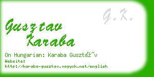 gusztav karaba business card